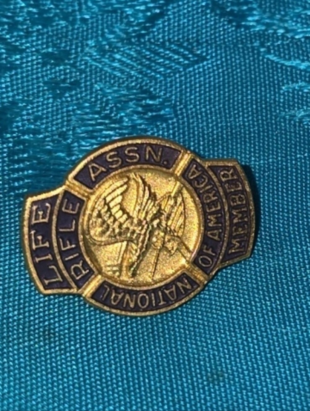 NRA National Rifle Association of America Life Member Pin Lapel 10K Gold Filled